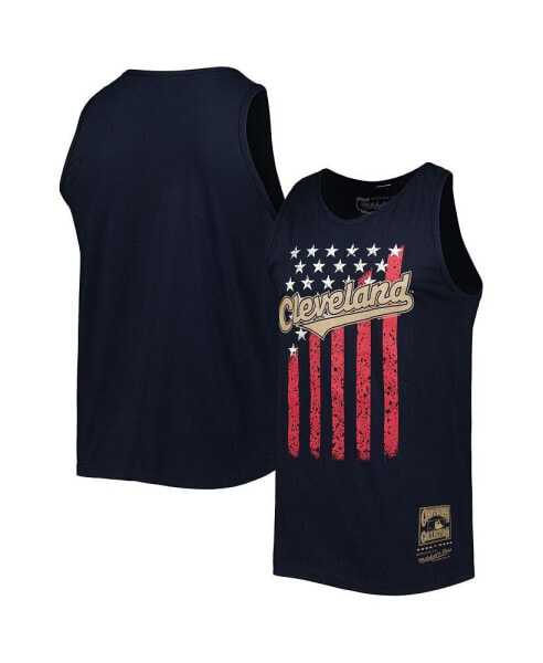 Men's Navy Cleveland Guardians Cooperstown Collection Stars and Stripes Tank Top