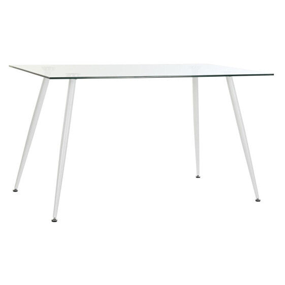 Обеденный стол DKD Home Decor Стеклянный Металл Белый (135 x 75 x 75 cm)