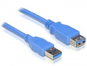 Delock USB 3.0-A M/F - 1m - 1 m - USB A - USB A - Male/Female - 5000 Mbit/s - Blue