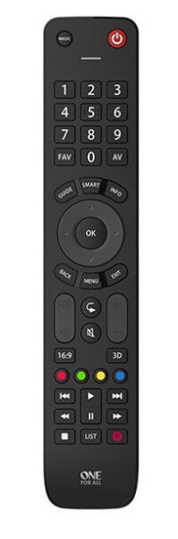 One for All Advanced Evolve TV Remote Control - TV - IR Wireless - Press buttons - Black