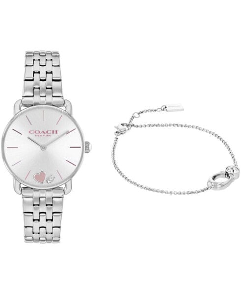 Наручные часы Wenger Womens Mens Classic White Dial Rose Gold Steel Black Leather Strap Watch.