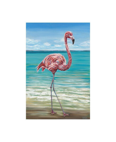 Carolee Vitaletti Beach Walker Flamingo I Canvas Art - 20" x 25"