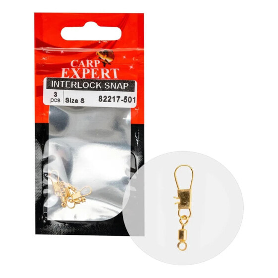 Вращающийся застежка CARP EXPERT Interlock Fast Snap Swivel Gold