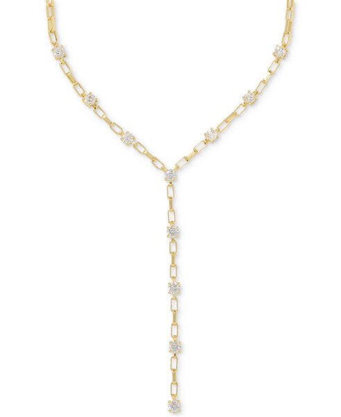 Lexi Crystal Lariat Necklace, 19"