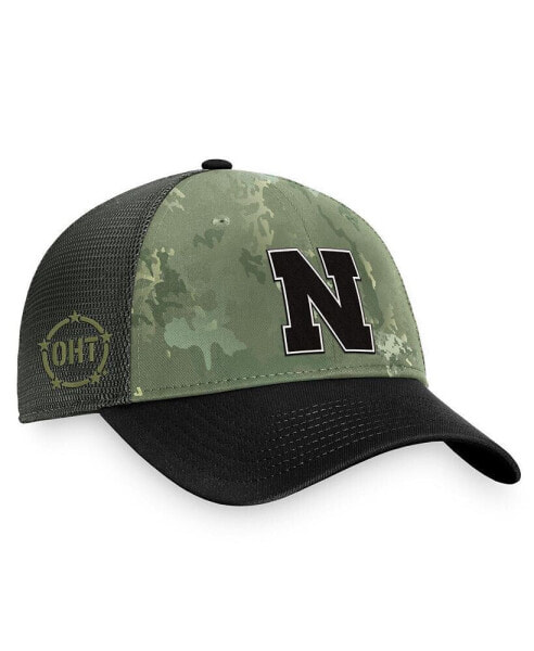 Men's Hunter Green, Gray Nebraska Huskers OHT Military-Inspired Appreciation Unit Trucker Adjustable Hat