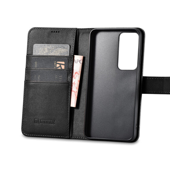 Чехол для смартфона ICARER Etui skórzany pokrowiec portfel do Samsung Galaxy S23+ Wallet Case czarne