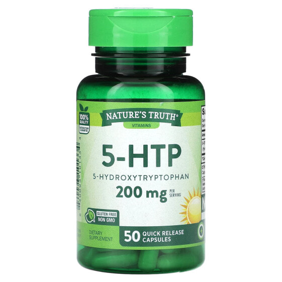 5-HTP, 200 mg, 50 Quick Release Capsules (100 mg per Capsule)