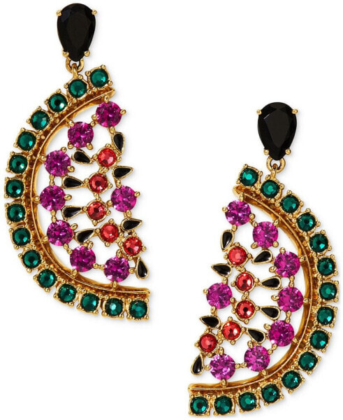 AJOA by 18k Gold-Plated Multicolor Mixed Stone Watermelon Slice Drop Earrings