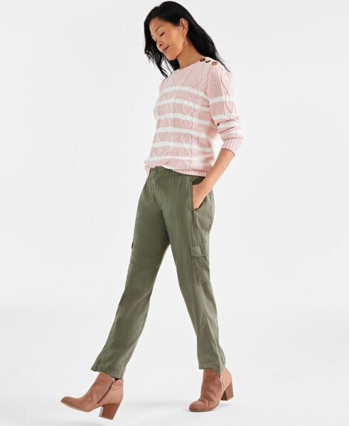 Petite Straight-Leg Cargo Ankle Pants, Created for Macy's