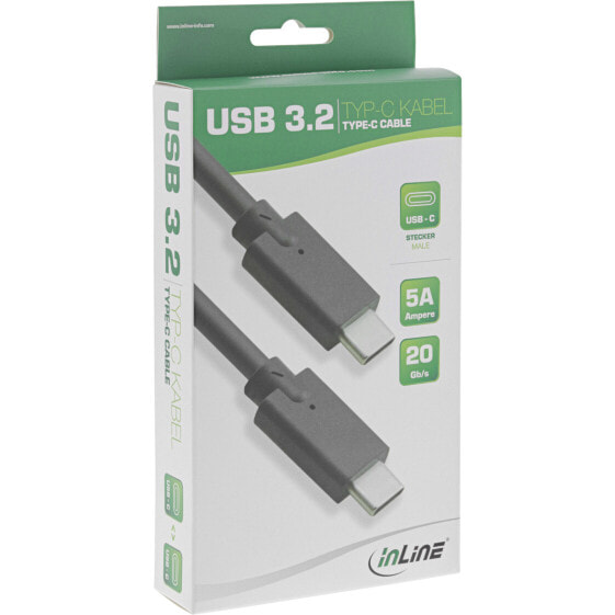InLine USB 3.2 Gen.2x2 Cable - USB-C male/male - black - 0.3m