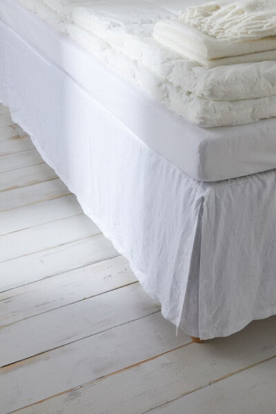 Washed linen double/king valance