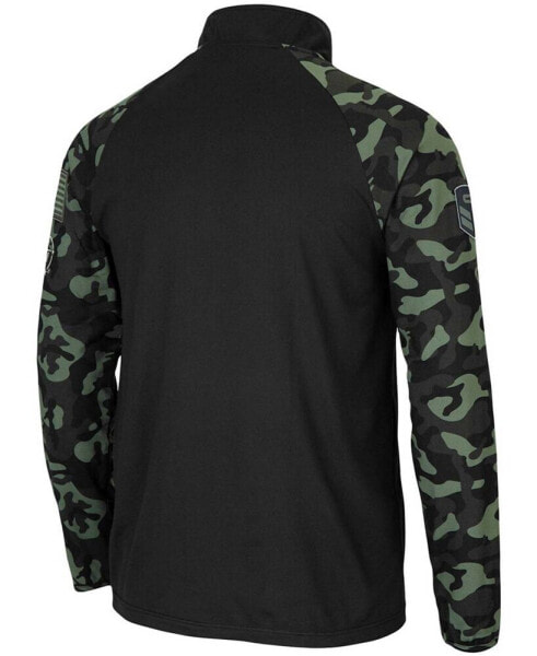 Men's Black Dayton Flyers OHT Military-Inspired Appreciation Take Flight Raglan Quarter-Zip Jacket