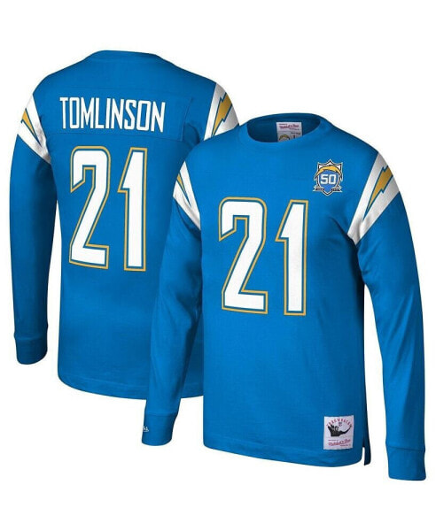 Футболка длинный рукав Mitchell&Ness Ladainian Tomlinson Powder Blue San Diego Chargers 2009 Player Name and Number