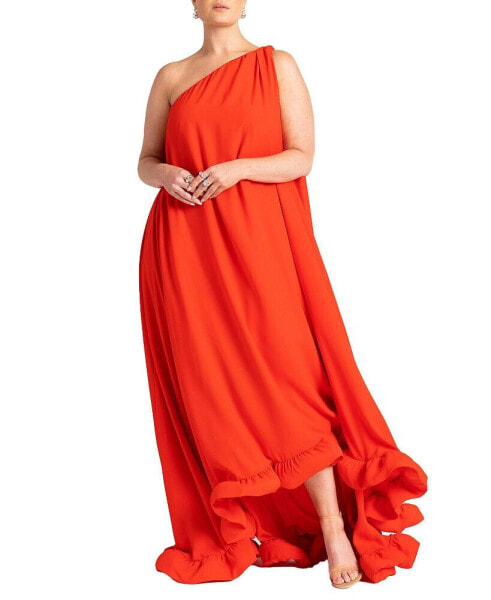 Plus Size Dramatic Ruffle Gown