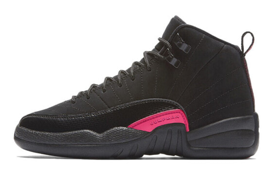 Детские кроссовки Air Jordan 12 Retro "Rush Pink" (GS) черно-розовые Jordan