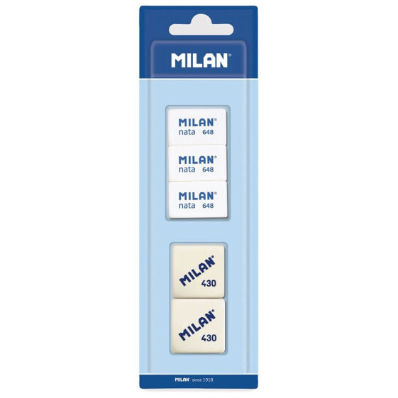 Ластики синтетические MILAN в блистере BLISTER PACK 2 + 3 Ната®