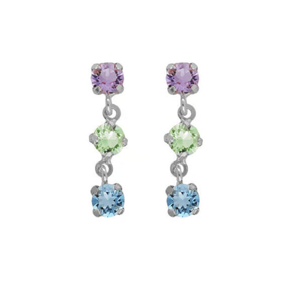 Charming dangling earrings with colored crystals Ryver A4887-MHT