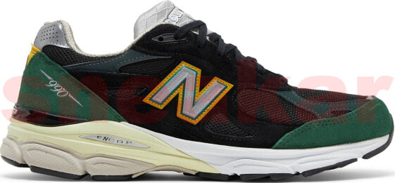 [M990CP3] Mens New Balance 990V3 'BLACK GREEN YELLOW'