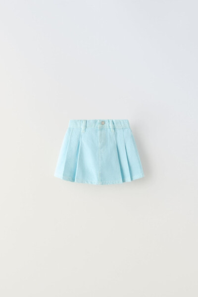 Twill skirt with pleats