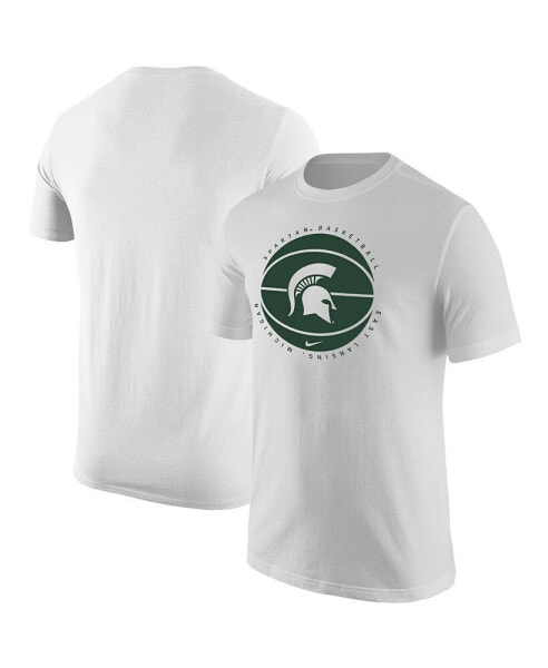 Men's White Michigan State Spartans Basketball Logo T-shirt