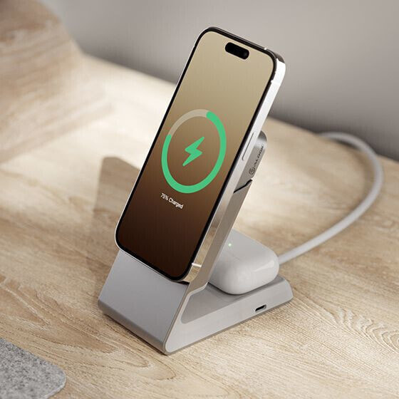 Alogic Matrix 2-in-1 Magnetic Charging Dock - White - Indoor - USB - Wireless charging - White