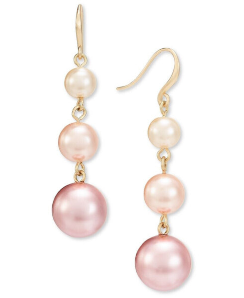 Gold-Tone Imitation Pearl Ombré Drop Earrings, Created for Macy's