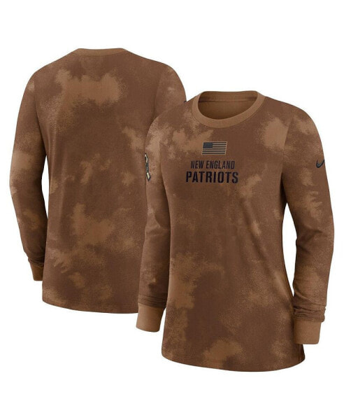 Women's Brown New England Patriots 2023 Salute to Service Long Sleeve T-shirt