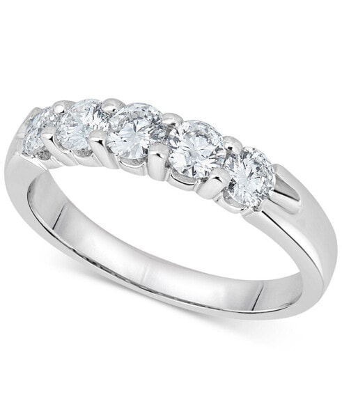 Diamond Five-Stone Ring (1 ct. t.w.) in 14k White or Yellow Gold