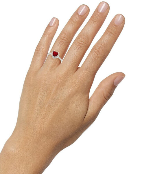 Pavé & Heart Crystal Halo Ring, Created for Macy's