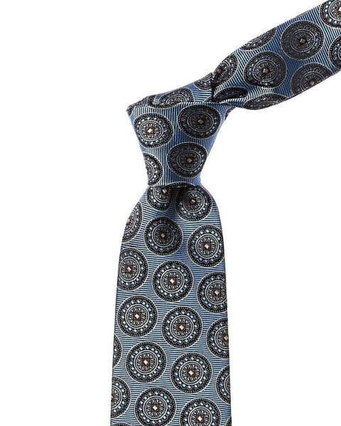 Canali Printed Silk Tie Men's Blue Os