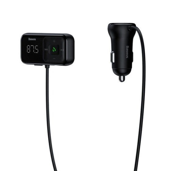 Трансмиттер FM беспроводной Bluetooth с зарядкой S-16 Overseas edition черный Baseus