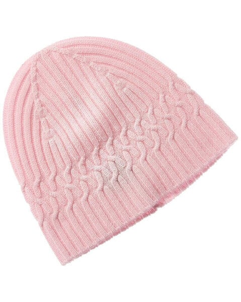 Phenix Ribbed Cable Cashmere Beanie Women's Pink