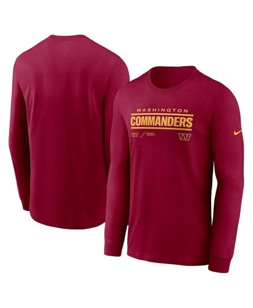 Men's Burgundy Washington Commanders Infograph Lock Up Performance Long Sleeve T-shirt