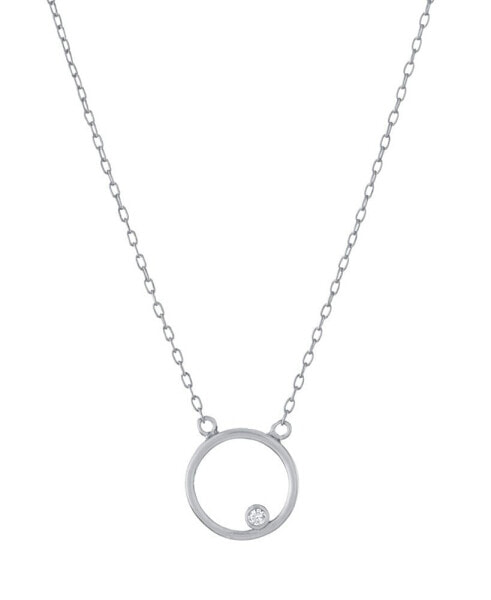 Giani Bernini clear Cubic Zirconia Circle Necklace