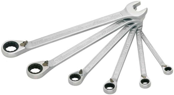 Рожковый ключ Hazet 606/6-1 - 21,22,24,27,30,32 мм - хромированный - 13° - 3,8 кг - 6 шт.