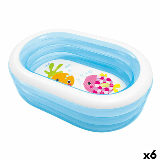 Inflatable Paddling Pool for Children Intex Oval Blue White 230 L 163 x 46 x 107 cm (6 Units)