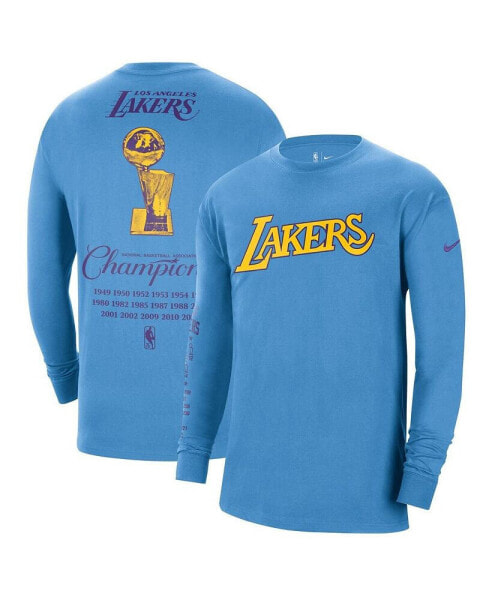 Men's Powder Blue Los Angeles Lakers 2021/22 City Edition Courtside Heavyweight Moments Long Sleeve T-shirt