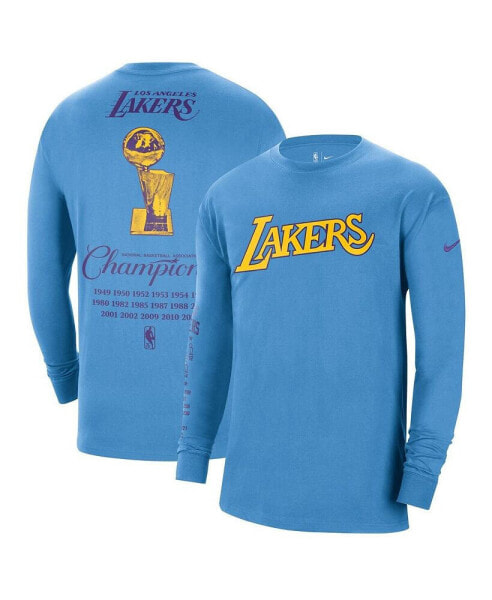 Футболка мужская Nike Los Angeles Lakers 2021/22 City Edition Long Sleeve - синего цвета