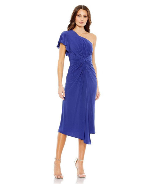 Women's One Shoulder Midi Length Dress