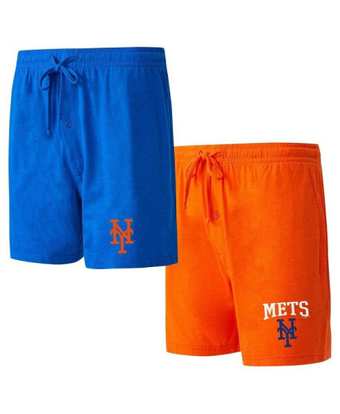 Пижама Concepts Sport мужская с королевскими и оранжевыми Нью-Йоркскими Метсами двойной комплект Meter Sleep Shorts