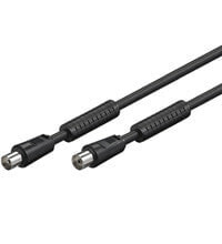 Wentronic Goobay Antenna Cable with Ferrite (80 dB), Double Shielded, 3.5 m, Coaxial, Coaxial, Black