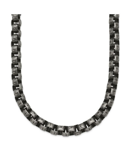 Chisel stainless Steel Antiqued 24 inch Box Chain Necklace