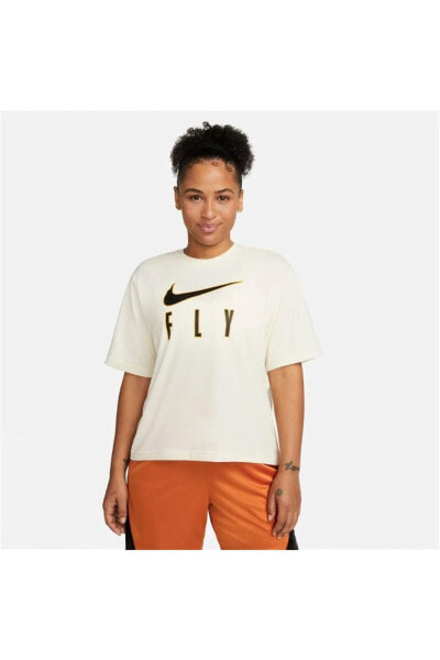 Dri-Fit Swoosh Fly Boxy Kadın Bej T-Shirt