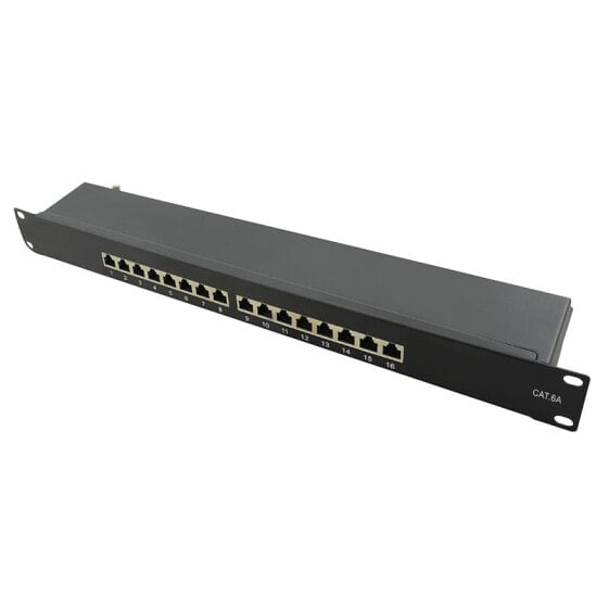 LogiLink NP0076 - 10 Gigabit Ethernet - RJ-45 - Cat6a - Black - Metal - 1U