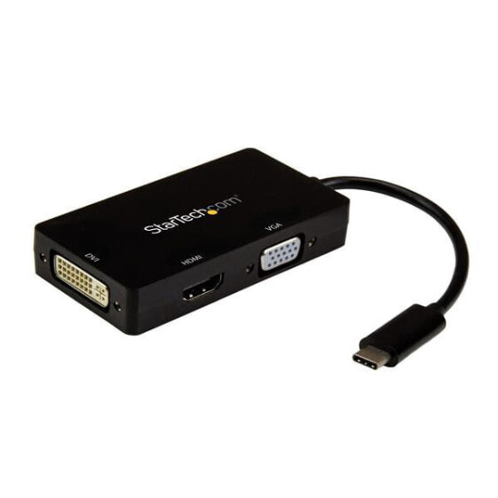 Адаптер USB-C Multiport - 3-в-1 - 4K 30Гц - черный - USB Type-C - выход DVI - выход HDMI - выход VGA (D-Sub) - 3840 x 2160 пикселей