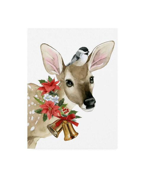 Grace Popp Deer Christmas I Canvas Art - 20" x 25"