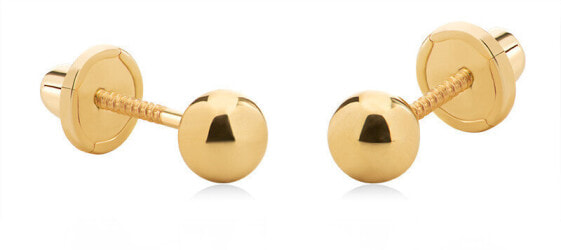 Minimalist gold earrings 14/4 MM/17