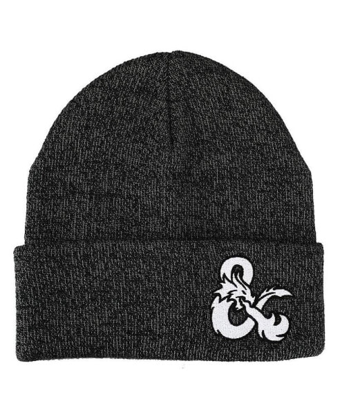 Men's Dungeons and Dragons Ampersands Flat Embroidery Logo Dark Charcoal Acrylic Knit winter Beanie Hat