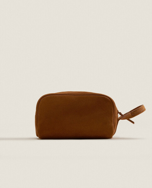 Leather toiletry bag