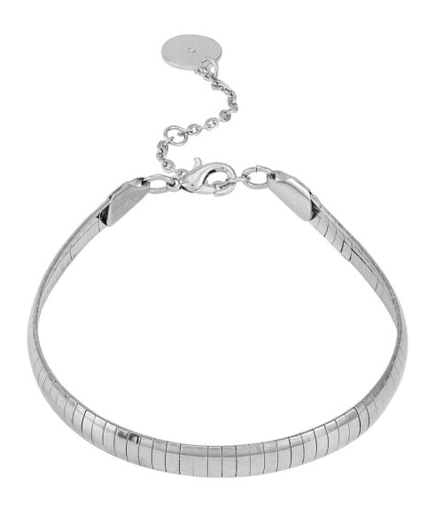 Silver-Tone Line Snake Chain Bracelet, 7.5"